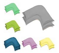 2 Pack Poly-Cotton Plain Dyed V Shaped Pillow Cases Covers - Orthopedic Pregnancy Maternity Back & Neck Support Nursing V Pillowcase Pair (Grey)