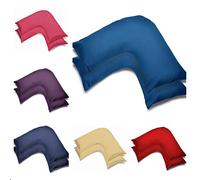 2 Pack Poly-Cotton Plain Dyed V Shaped Pillow Cases Covers - Orthopedic Pregnancy Maternity Back & Neck Support Nursing V Pillowcase Pair (Royal Blue)