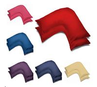 2 Pack Poly-Cotton Plain Dyed V Shaped Pillow Cases Covers - Orthopedic Pregnancy Maternity Back & Neck Support Nursing V Pillowcase Pair (Red)