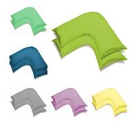 2 Pack Poly-Cotton Plain Dyed V Shaped Pillow Cases Covers - Orthopedic Pregnancy Maternity Back & Neck Support Nursing V Pillowcase Pair (Lime Green)