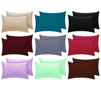 2 Pack Polycotton House Wife Lilac Pillowcases 50cm x 75cm, Easy Care Percale Quality Pollycotton Pillow Covers Pair