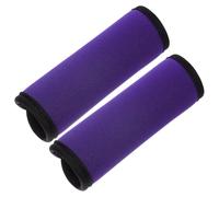 2 Pack Polyester Pad for Horizontal Bars and Dumbbell Handles | Non-slip Grip Aid, Hook-And-Loop Fastener, Purple and Black Finish, Weight Room Use