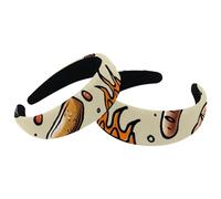 2 Pack Polyester Wide Headbands for Women, Cartoon Barbecue Headbands Hair Band Fashion Non Slip Hairhoop for Girls Women Hair Accessories