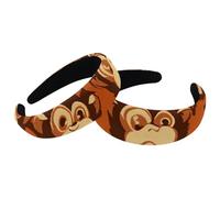 2 Pack Polyester Wide Headbands for Women, Cartoon Monkey Pattern Headbands Hair Band Fashion Non Slip Hairhoop for Girls Women Hair Accessories