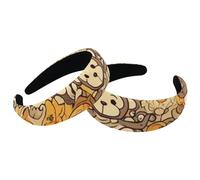 2 Pack Polyester Wide Headbands for Women, Cartoon Yellow Monkey Headbands Hair Band Fashion Non Slip Hairhoop for Girls Women Hair Accessories