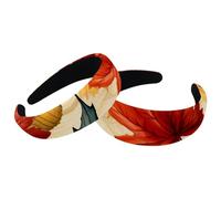 2 Pack Polyester Wide Headbands for Women, Leaves at Thanksgiving Headbands Hair Band Fashion Non Slip Hairhoop for Girls Women Hair Accessories