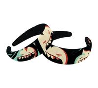 2 Pack Polyester Wide Headbands for Women, Strange Little Teeth Headbands Hair Band Fashion Non Slip Hairhoop for Girls Women Hair Accessories