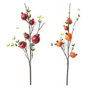 2 Pack Pomegranate Berries LED Twig Lights Lighted Artificial Tree Branch Lights Flexible Branch Decoration Light for Home Shop Windows Vase Table Room Wedding Christmas (Pomegranate(Orange+Red))