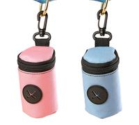 2 Pack Poo Bag Holder, Dog poop Bag Holder, Poo bag Holder for dogs Lead - Light Blue and Pink Waste Bag Dispensers for Easy and Clean Dog Walks, For Pet Travel Dog Walking Park