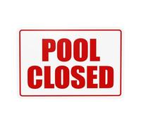 2 Pack Pool Closed Warning Signs, Pool Rules Security Metal Signs for Home Business Outdoor Indoor Road Yard Garage Street Wall Caution Decor 12 x 8 Inch