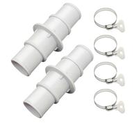 2 Pack Pool Hose Adapter Connector Coupling - Compatible with 1-1/4" & 1/2" Vacuum Hose Fittings, Fits for Swimming Pool Vacuums, Cleaners or Filter Pump Hoses (White)
