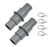 2 Pack Pool Hose Adapter Connector Coupling - Compatible with 1-1/4" & 1/2" Vacuum Hose Fittings, Fits for Swimming Pool Vacuums, Cleaners or Filter Pump Hoses (Grey)