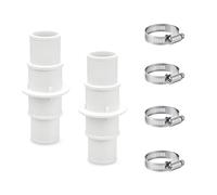 2 Pack Pool Hose Adapter, Connector Coupling with Hose Clamp, Universal 1-1/4" or 1-1/2" Plastic Adapter, Pool Hose Connector for Swimming Pool Vacuums, Cleaners or Filter Pump Hoses