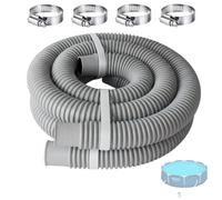 2 Pack Pool Hose Replacement Compatible with Bestway Above Ground Pools,1.25 x 59 Inch Pump Hoses,Compatible with Models Intex Pump 607/637, 1-1/4-Inch Hoses with 4 Metal Clamps,Grey