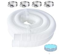 2 Pack Pool Hose Replacement Compatible with Bestway Above Ground Pools,1.25 x 59 Inch Pump Hoses,Compatible with Models Intex Pump 607/637, 1-1/4-Inch Hoses with 4 Metal Clamps,White