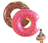 2 Pack Pool Inflatables, Donut Inflatable Ring for Adults and Kids, Swimming Rubber Rings with Durable PVC Material, Summer Beach Pool Party Float for Water Activities