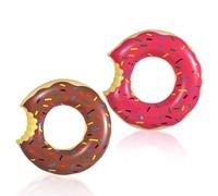 2 Pack Pool Inflatables Swimming Rings for Kids, 70cm Pink Brown Donuts Inflatable Pool Floats Rubber Ring for Adult, Swim Tubes Rings for Kids Girls Summer Beach Pool Party Water Sport