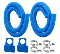 2 Pack Pool Pump Hoses for Above Ground Pools 1.25" x 59" Pool Hose Replacement Blue Pool Filter Pump Hoses with 2 Metal Clamps and Pipe Holders Compatible with Intex Filter Pumps 330, 530, 1000 GPH