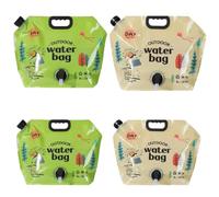 2-Pack Portable Folding Water Bags, 2.1 Gallon 8 Liter - Freezable with Spigot and Handle for Outdoors, Camping, Emergency, Hiking - Leakproof Folding Water Container Bags light yellow 2pcs