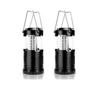 2 Pack Portable LED Camping Lamps with Foldable Hook, Waterproof and Battery-Powered, Ideal for Emergencies and Hurricanes