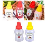 2 Pack Portable Mini Ketchup Bottles, 25ml Condiment Squeeze Bottle,Mini Condiment Squeeze Bottles,Refillable Ketchup Honey Salad Containers Bottles,Honey Sauce Salad Dressing Dispensers for Kitchen