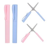 2 Pack Portable Pen Shape Scissors Small Paper Scissor Creative Safe Folding Scissors DIY Multifunction Paper Cutting Art Tool for Office School
