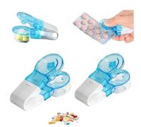 2-Pack Portable Pill Dispenser - Blister Pack Opener Tool with No-Touch Design, Easy Medication Remover & Organizer for Seniors and Travel (Sanitary Pill Management)