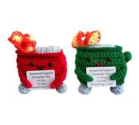 2 Pack Positive Crochet, Supportive Fire, Handmade Adorable Fire Knitting Doll, Positive Crochet Toy, Crochet Cute Stuff For Kids Aldults