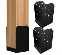 2 Pack Post Base Anchor, Adjustable Deck Post Anchor Base Brackets Set, Galvanized Sheet Concrete Post Base with 24 Screws, 8 Wood Screws 4X4 Inch