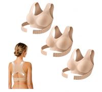 2 Pack Posture Correcting Bra for Women Full Coverage Seamless Front Closure Cross-Back Anti Sagging Bras Breathable Shaping Adjustable Waist Support Wireless Posture Underwear Brasieres