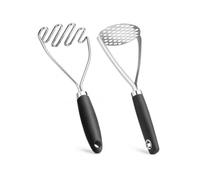 2 Pack Potato Mashers, Stainless Steel Food Masher Food Grade | Heavy Duty Potato Ricer Masher for Avocado, Potato, Beans, Meat and Vegetables
