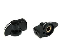 2-pack Potentiometer Knobs: Black "Chickenhead" with Set Screw