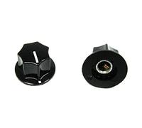 2-pack Potentiometer Knobs: Black Top Hat with Set Screw