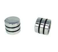 2-pack Potentiometer Knobs: Dome-Top Knurled Chrome with Speed Rings