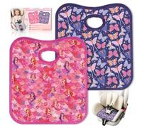 2 Pack Potty Training Car Seat Protector Waterproof Liner for Toddlers, Waterproof & Leak-proof Liners with Non-slip Base, Machine Washable, Fits All Baby Carseat, Mermaid & Butterfly
