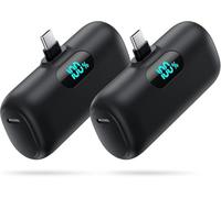 [2-Pack]Power Bank for iPhone 17/16/15,Mini Portable Charger 5000mAh PD USB C Portable Phone Charger,Travel Essential Battery Pack for iPhone 17/Air/16/16 pro/15/15 pro Max/Android/Galaxy(Black+Black)