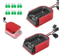 2 Pack Power Wheel Adapter for Craftsman 20V Lithium Battery Adapter Kit with Switch & Fuses & Wire Terminals, with 14 Gauge Wire,Power Convertor for DIY Ride On Truck,RC Toys,Robotics and Work Lights
