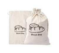 2-Pack Premium Bread Storage Bags, Plastic-Lined Cotton Linen Reusable Bread Bags - Washable Freshness Keeper for Fresh Homemade SourdoughBread and Rolls