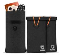 2 Pack Premium Faraday Bags For Phones EMF Blocker Case Size 8inx4in Fits All Smartphones Anti Shield Sleeve Pouch Cover Fabric Faraday SmartDot 5G RF Car Key Fob Protection Signal data Blocking Black