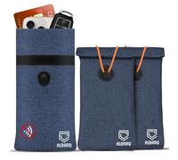 2 Pack Premium Faraday Bags for Phones EMF Blocker Case Size 8inx4in Fits All Smartphones Anti Shield Sleeve Pouch Cover Fabric Faraday SmartDot 5G RF Car Key Fob Protection Signal Data Blocking Blue