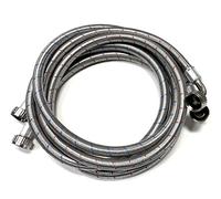 2-Pack Premium High-Flow Stainless Steel Washing Machine Hoses - 6 FT No-Lead Burst Proof Red and Blue Lined Water Inlet Supply Lines - Universal 90 Degree Elbow Connection - 10 Year Warranty