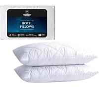 2 Pack Premium Hotel Pillows - Quilted Cover & Soft Hollowfibre Filling - Down Alternative Bed Pillows for Back, Side & Stomach Sleepers - Plush & Supportive