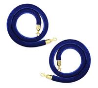 2 Pack Premium Retractable Belt Barriers 11.5Ft Blue - Ideal for Hotels, Cinemas & Events - Durable Stainless Steel Hook for Effective Crowd Control Solutions