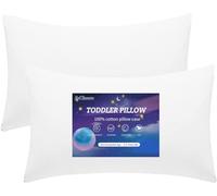 2 Pack Premium Toddler Solid Pillowcase - Ultra Soft Cotton - Crib Pillow, Kids Pillow, Travel Pillow Case Cover