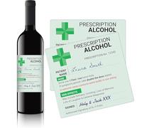2 Pack Prescription Novelty Wine Bottle Label Xmas Gift Idea Present for Boyfriend Wife Boyfriend Stocking Filler Christmas Birthday Retirement Novelty Prank Funny Idea Friend Her Mum Gran Sister
