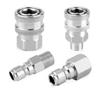 2 Pack Pressure Washer Coupler NPT 1/4 InchQuick Connect Plug Stainless Steel Male and Female Quick Connect Fittings Conversion Adapter Kit（Internal External Thread）