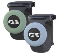 [2 Pack] Princess Cruise Medallion Watch Adapters Holder for Carnival Medallion (2024, 2025,2026),Silicone Accessory Fits Watch Wristbands 0.8-1.1, Also for Apple AirTag Cat Collar Holder, Green/Blue