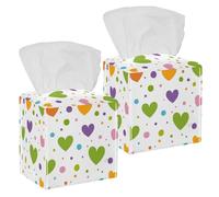 2 pack pring colored hearts and dots (19) Tissue Box, Hotel and Restaurant Paper Towel Box