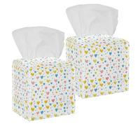 2 pack pring colored hearts and dots (39) Tissue Box Cover, 5x5x5in