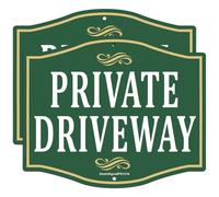 2 Pack Private Driveway Signs, Private Drive No Trespassing Sign, 12" x 10" Rust Free Aluminum Private Road/Driveway Sign, Fade/Weather Resistant, UV Protected, Indoor/Outdoor Use, Easy to Mount